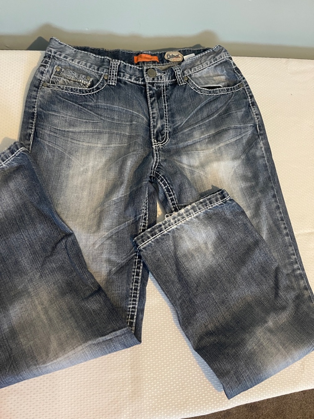 Petrol Industries Men’s Distressed Dark Blue Relaxed Jeans